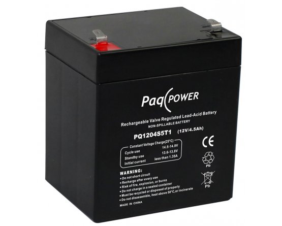 12V/4.5Ah PaqPOWER VRLA battery 5 years Superior