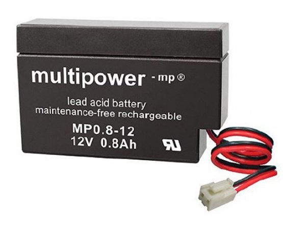 12V/0,8Ah VRLA battery Multipower MP0,8-12 JST