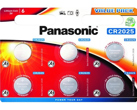 CR2025/6BP Lithium Panasonic coin battery