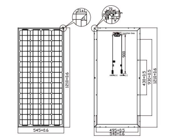 Kinve solar panel 12V/85W (off-grid) solution