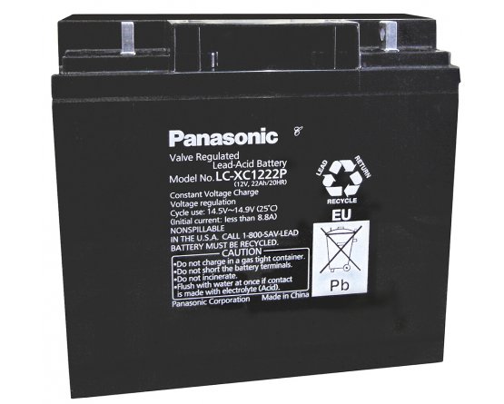 12V/22Ah Panasonic VRLA battery cycle LC-XC1222P