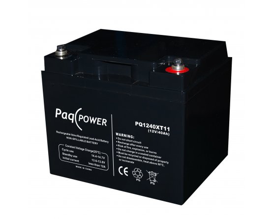 12V/40Ah PaqPOWER VRLA battery 10 years Extended