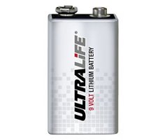 9V Lithium UltraLife primary battery