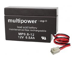 12V/0,8Ah VRLA battery Multipower MP0,8-12 JST