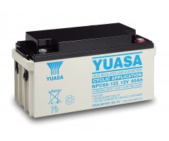 12V/65Ah Yuasa VRLA battery up to 600 cyclic design life