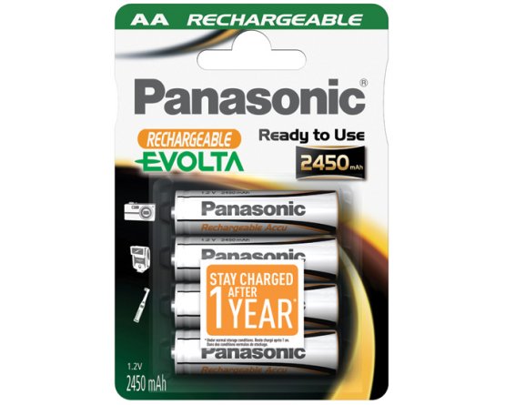 AA/P6E Panasonic Evolta genopladelig 2450mAh