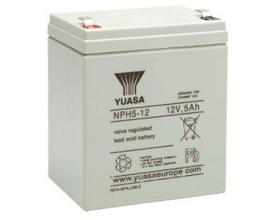 12V/5Ah Yuasa 3-5 years Blybatteri NPH5-12(FR)