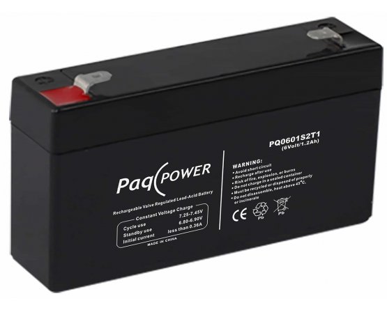 6V/1.2Ah PaqPOWER VRLA battery 5 years Superior