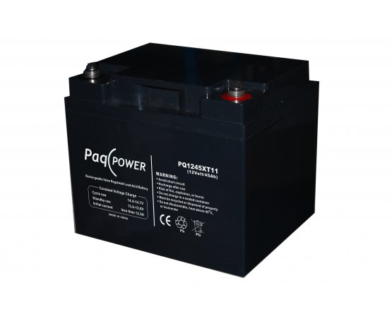 12V/45Ah PaqPOWER VRLA battery 10 years Extended
