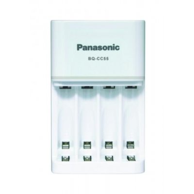 Panasonic charger BQ-CC55E with four batteries