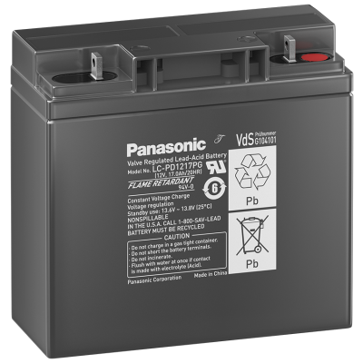 12v/17Ah Panasonic Blybatteri 10-12års LC-PD1217PG